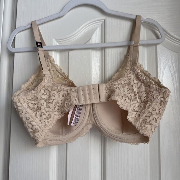 NWT Victoria’s Secret Body Beige Nude Lace Bow Lined Demi Bra Underwire 34DDD - Picture 4 of 6